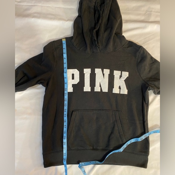 Pink Victorias Secret Black Pullover Hoodie  large - Picture 4 of 5